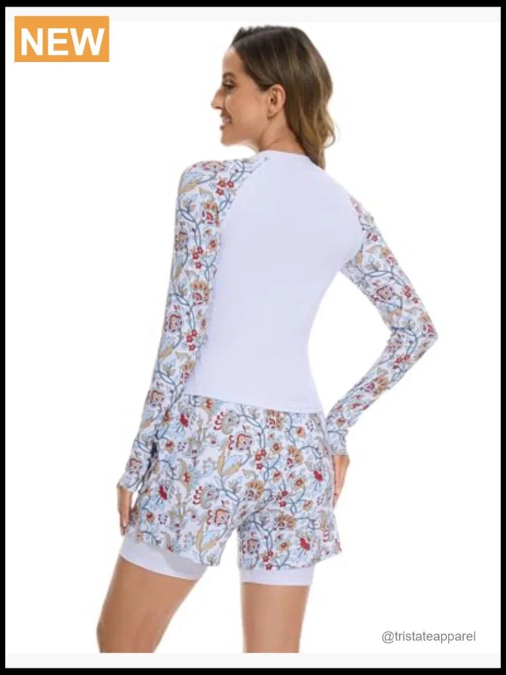 3 Piece Rash Guard Set Long Sleeve Swimsuit with Boyshorts Bra UPF 50+